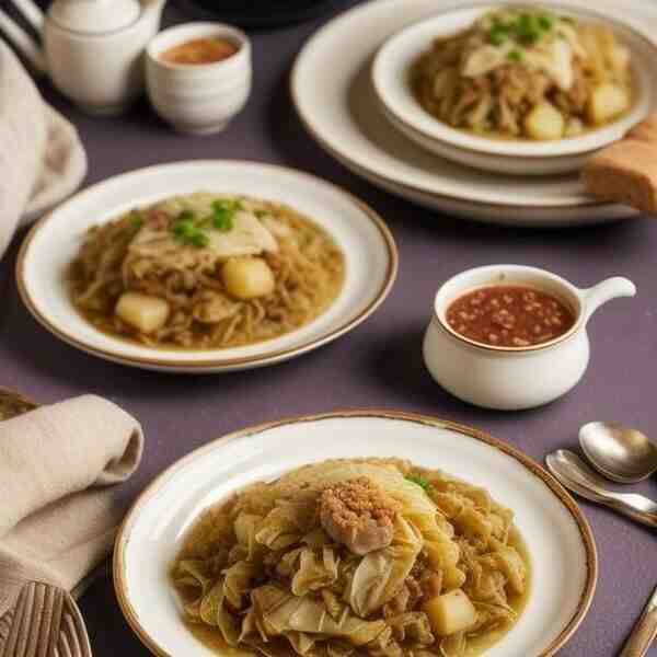 Тушёная капуста с картофелем и свининой